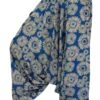 Bedruckte Haremshose, Pluderhose Mit Breitem Gewebtem Bund - Petrol -Modebekleidungsgeschäft bedruckte haremshose pluderhose breitem gewebtem bund petrol 38106