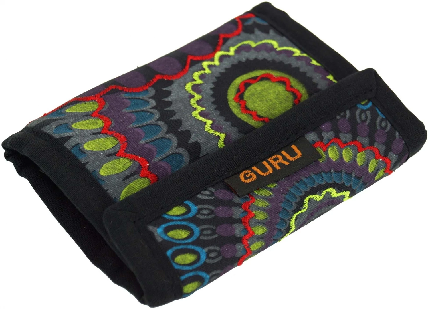 Besticktes Portemonnaie Retro, Ethno, Boho Geldbeutel - Grau - 10x12 Cm 3 Besticktes Portemonnaie Retro, Ethno, Boho Geldbeutel - Grau - 10x12 Cm