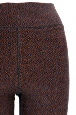 Jaquard Yoga-Hose, Yoga Leggings Bio-Baumwolle - Blau/caramel -Modebekleidungsgeschäft bf7bba48e3d116491955a4966dbbde84