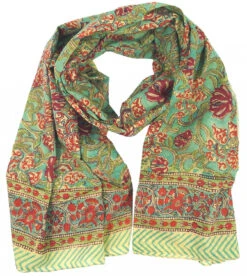 Leichter Pareo, Sarong, Handbedrucktes Baumwolltuch - Farb Kombination 24 - 180x110 Cm -Modebekleidungsgeschäft duennes tuch sarong wandbehang wickelrock sarongkleid 23244