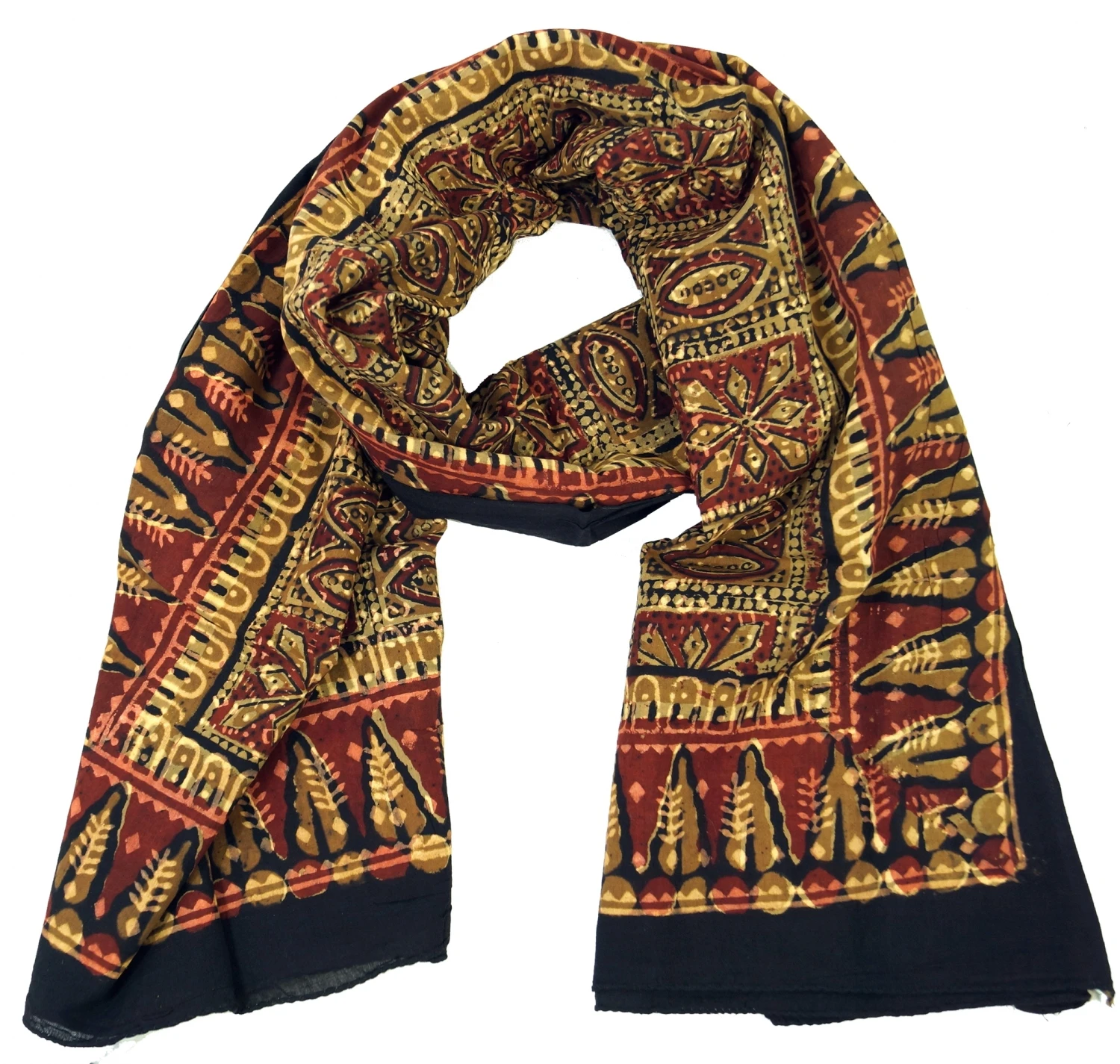 Leichter Pareo, Sarong, Handbedrucktes Baumwolltuch - Rot Kombination 2 - 190x120 Cm 4 Leichter Pareo, Sarong, Handbedrucktes Baumwolltuch - Rot Kombination 2 - 190x120 Cm – Bild 2