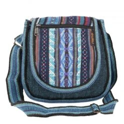 Ethno Schultertasche, Boho Tasche - Petrol - 26x26x7 Cm