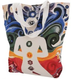 Mirror Shopper Tasche, Einkaufstasche, Strandtasche - Chakra - 48x45x13 Cm
