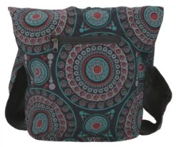 Sadhu Bag, Ethno Shopper, Bestickter Schulterbeutel - Schwarz - 30x32x20 Cm -Modebekleidungsgeschäft f 19 06 mirror taschen 42