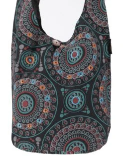 Sadhu Bag, Ethno Shopper, Bestickter Schulterbeutel - Schwarz - 30x32x20 Cm -Modebekleidungsgeschäft f 19 06 mirror taschen 43
