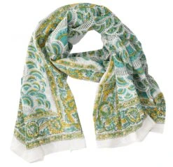 Leichter Pareo, Sarong, Handbedrucktes Baumwolltuch - Blau Kombination 22 - 190x120 Cm -Modebekleidungsgeschäft f 19 07 desert garments kissenhuellen 7