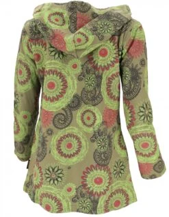 Lange Boho Hippie Chic Jacke, Bestickte Jacke - Olive/lemon -Modebekleidungsgeschäft f 19 07 nepal jacken 18