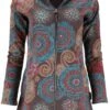 Lange Boho Hippie Chic Jacke, Bestickte Jacke - Schokobraun/petrol -Modebekleidungsgeschäft f 19 07 nepal jacken 19