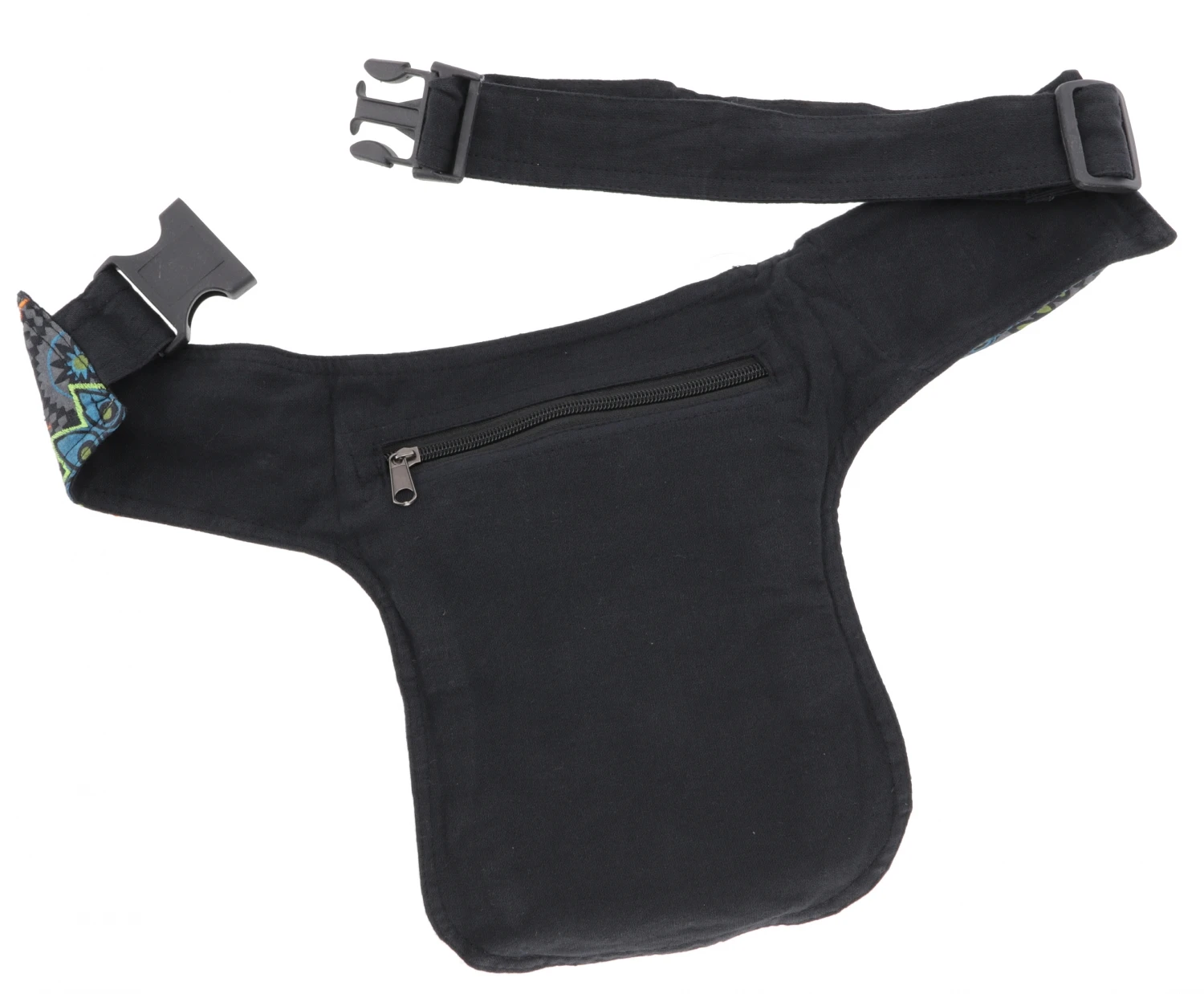 Stoff Sidebag & Gürteltasche, Goa Gürteltasche - Schwarz - 27x20 Cm 6 Stoff Sidebag & Gürteltasche, Goa Gürteltasche - Schwarz - 27x20 Cm – Bild 4