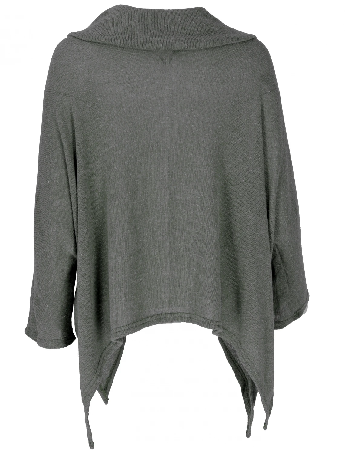 Oversize Pullover Mit Rollkragen, Feinstrick Pixi Poncho-Pulli - Granitgrau 5 Oversize Pullover Mit Rollkragen, Feinstrick Pixi Poncho-Pulli - Granitgrau – Bild 3