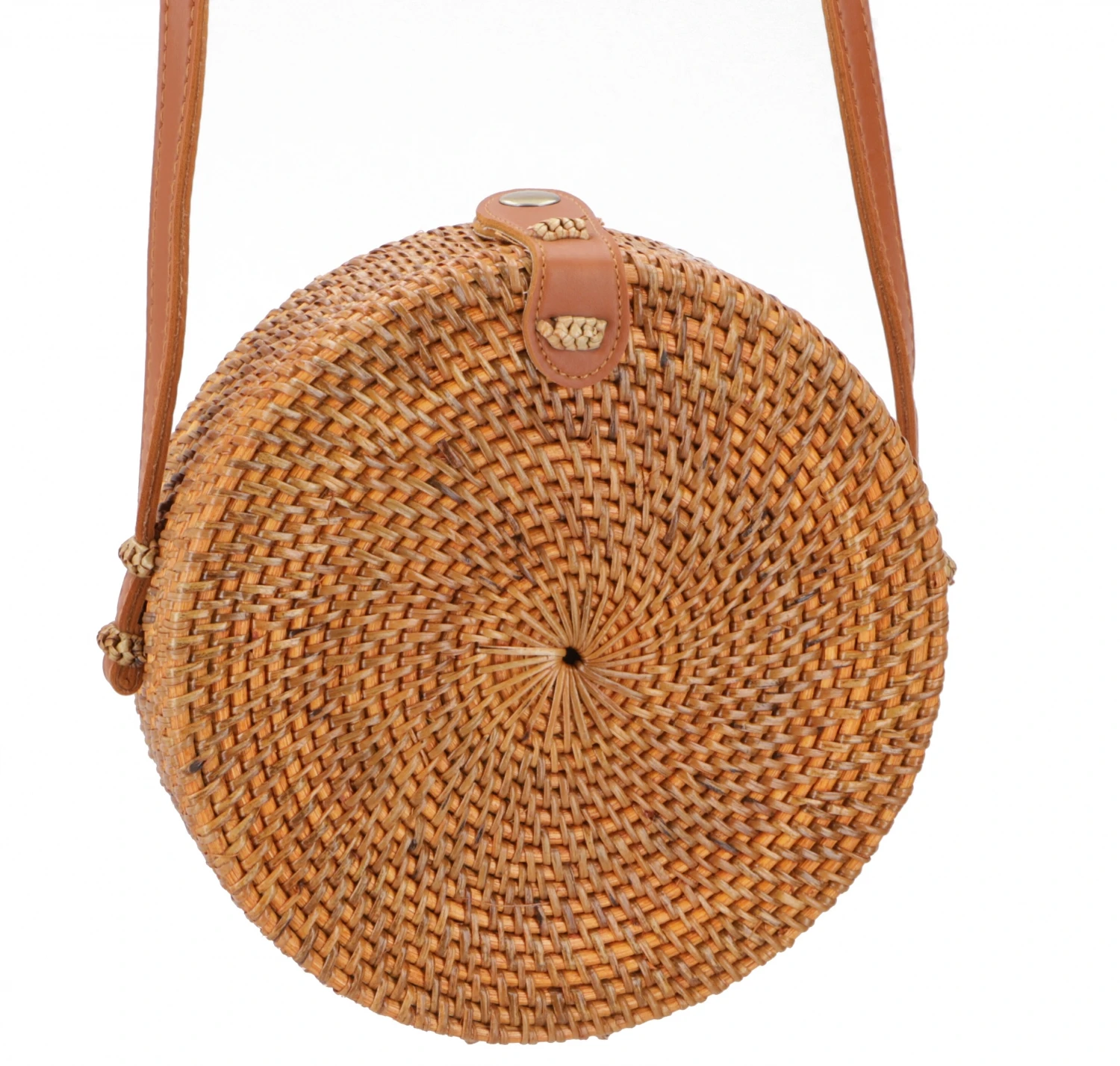 Geflochtene Handtasche, Korbtasche, Rattantasche, Balitasche Rund - Modell 7 - 20x20x7 Cm Ø20 Cm 4 Geflochtene Handtasche, Korbtasche, Rattantasche, Balitasche Rund - Modell 7 - 20x20x7 Cm Ø20 Cm – Bild 2