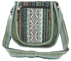 Ethno Schultertasche, Boho Tasche - Olivgrün - 26x26x7 Cm -Modebekleidungsgeschäft f 19 09 9 awolle 2019 194