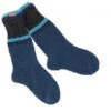 Handgestrickte Schafwollsocken, Haussocken, Nepal Socken - Petrol/schwarz -Modebekleidungsgeschäft f 19 09 9 awolle 2019 87