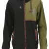 Goa Hoodie Jacke, Ethno Kapuzen Jacke - Schwarz/olive
