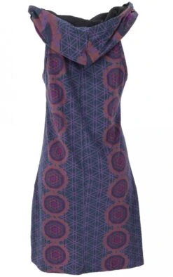 Kapuzen Buddha Mandala Minikleid, Goa Festivalkleid - Rost/violett -Modebekleidungsgeschäft f 19 12 ram roecke und sarongs 82