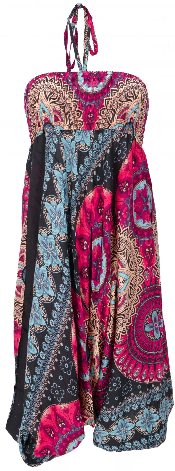 Afghani Hose, Overall, Jumpsuit, Haremshose, Pluderhose, Pumphose, Aladinhose - Dunkelblau/pink 6 Afghani Hose, Overall, Jumpsuit, Haremshose, Pluderhose, Pumphose, Aladinhose - Dunkelblau/pink – Bild 4