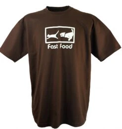 Fun Retro Art T-Shirt `Fast Food` - Braun