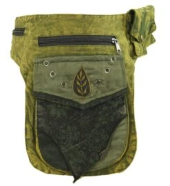 Goa Gürteltasche, Bauchtasche, Patchwork Sidebag - Olive - 30x20 Cm -Modebekleidungsgeschäft goa guerteltasche bauchtasche patchwork sidebag olive 38999