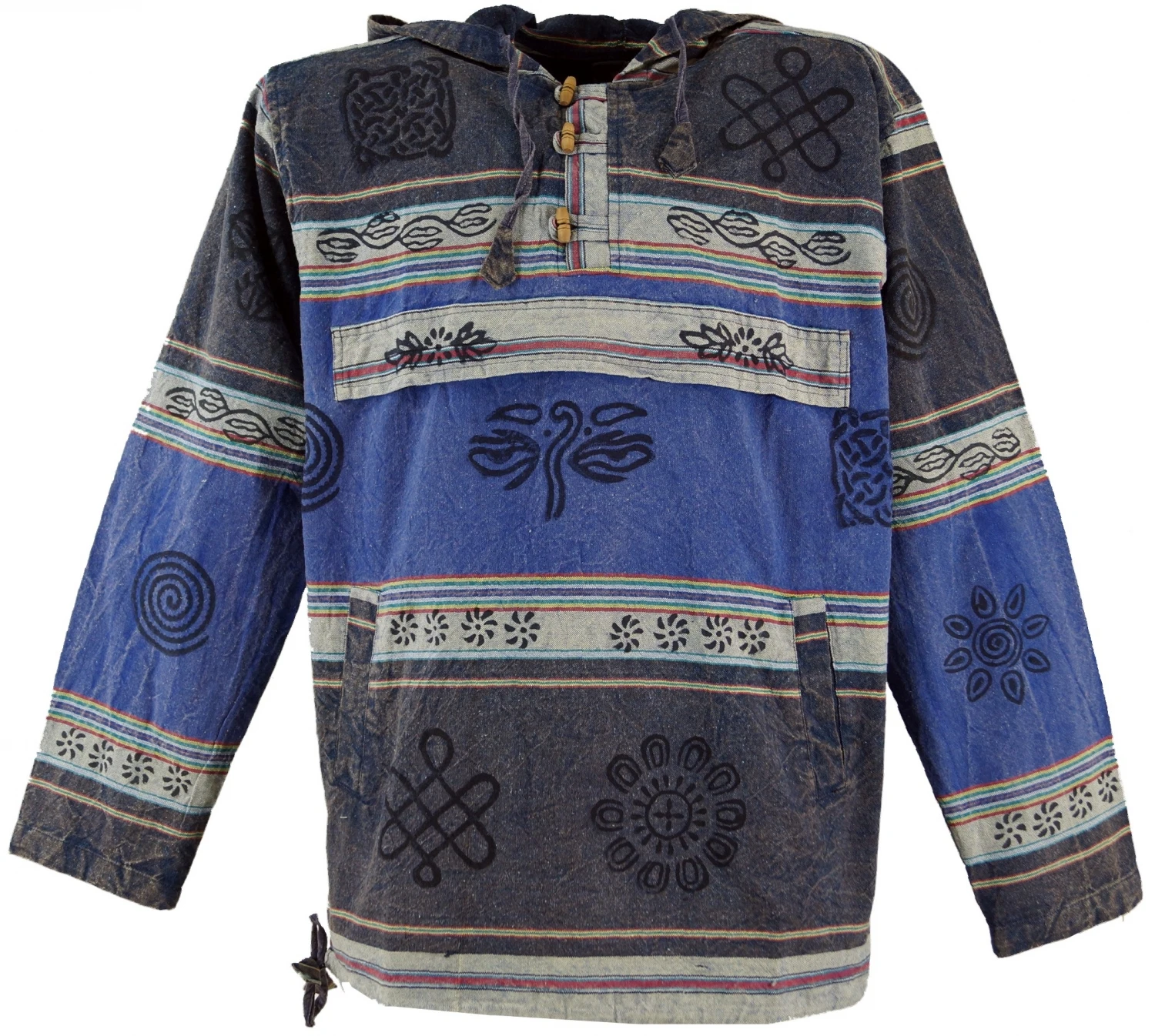 Goa Kapuzenshirt, Baja Hoody Nepalhoodie - Blau 3 Goa Kapuzenshirt, Baja Hoody Nepalhoodie - Blau