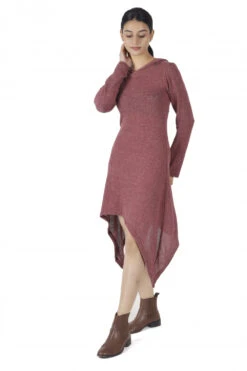 Pixikleid Mit Kapuze, Feinstrick Elfen Pullover - Altrosa -Modebekleidungsgeschäft h 01 22 1 ago0573