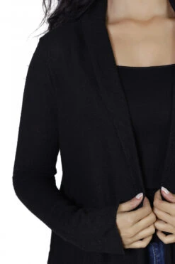 Wickelshirt, Baumwollstrick Pullover, Wickeljacke - Schwarz -Modebekleidungsgeschäft h 12 21 ago0166