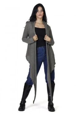 Wickelshirt, Baumwollstrick Pullover, Wickeljacke - Helles Khakigrün -Modebekleidungsgeschäft h 12 21 ago0253