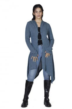 Lange Strickjacke, Strickmantel Mit Weiter Kapuze - Taubenblau 13 Lange Strickjacke, Strickmantel Mit Weiter Kapuze - Taubenblau -Modebekleidungsgeschäft h 12 21 ago0854