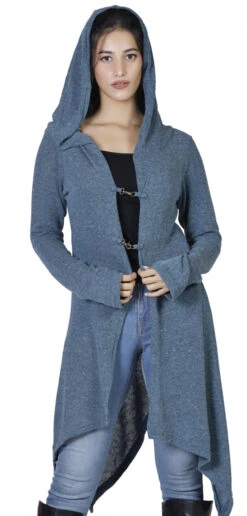 Lange Strickjacke, Strickmantel Mit Weiter Kapuze - Taubenblau 12 Lange Strickjacke, Strickmantel Mit Weiter Kapuze - Taubenblau -Modebekleidungsgeschäft h 12 21 ago0863