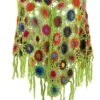 Häkelstola, Hippie Blümchen Häkelschal, Dreieckstuch - Lemon - 180x60 Cm -Modebekleidungsgeschäft haekelstola hippie bluemchen haekelschal lemon 38741