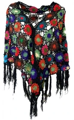 Häkelstola, Hippie Blümchen Häkelschal, Dreieckstuchl - Schwarz - 180x60 Cm 8 Häkelstola, Hippie Blümchen Häkelschal, Dreieckstuchl - Schwarz - 180x60 Cm -Modebekleidungsgeschäft haekelstola hippie bluemchen haekelschal schwarz 38742