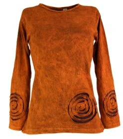 Langarmshirt Spirale - Rostorange