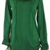 Longshirt, Minikleid Mit Weiter Schalkapuze - Smaragdgrün -Modebekleidungsgeschäft longshirt minikleid weiter schalkapuze smaragdgruen 37059