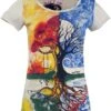 Mirror T-Shirt - Tree Of Life / Beige -Modebekleidungsgeschäft mirror t shirt tree of life beige 38635