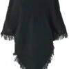 Poncho Hippie Chic Mit Zipfelkapuze, Pixi Poncho - Schwarz -Modebekleidungsgeschäft poncho hippie chic schwarz 33689