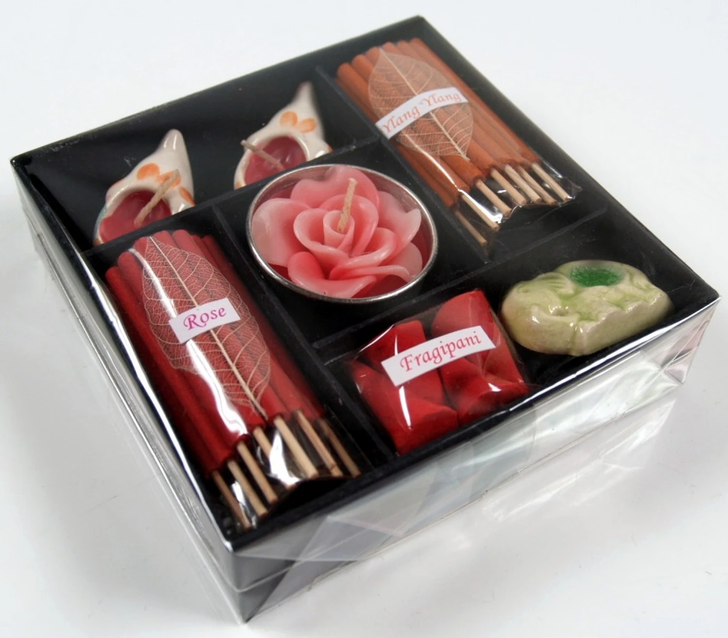 Räucher & Duftset - Schwarz/rot - 2x11x11 Cm 3 Räucher & Duftset - Schwarz/rot - 2x11x11 Cm