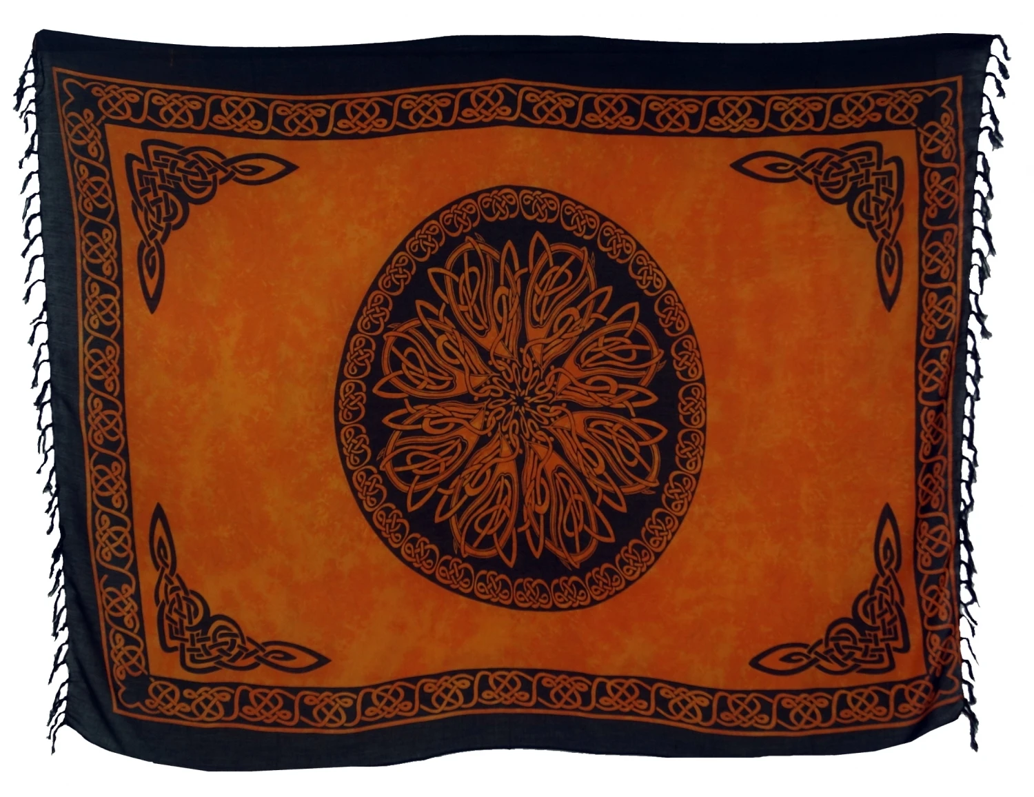 Bali Sarong, Wandbehang, Wickelrock, Sarongkleid - Celtic Orange - 160x100 Cm 3 Bali Sarong, Wandbehang, Wickelrock, Sarongkleid - Celtic Orange - 160x100 Cm