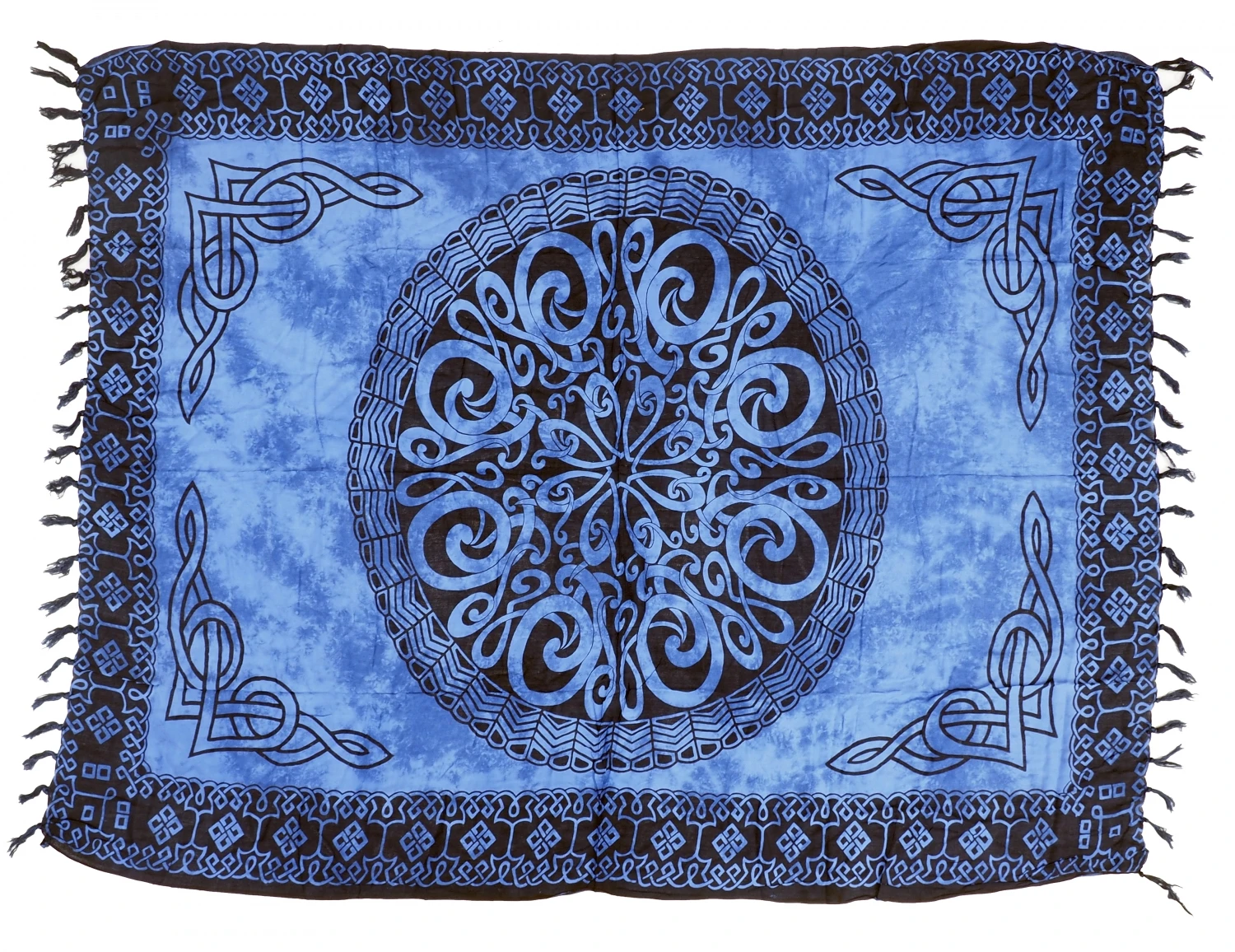 Bali Sarong, Wandbehang, Wickelrock, Sarongkleid - Celtic Jeansblau - 160x100 Cm 3 Bali Sarong, Wandbehang, Wickelrock, Sarongkleid - Celtic Jeansblau - 160x100 Cm