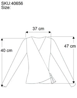 Kurztop, Boho Blusentop, Wickeltop, Wickelbluse - Blau -Modebekleidungsgeschäft size 40656