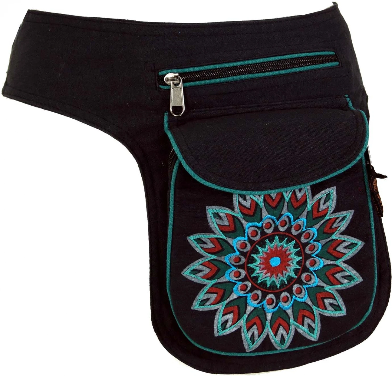 Stoff Sidebag & Gürteltasche Mandala, Goa Gürteltasche, Bauchtasche - Petrol - 25x20x. Cm 3 Stoff Sidebag & Gürteltasche Mandala, Goa Gürteltasche, Bauchtasche - Petrol - 25x20x. Cm