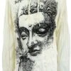 Sure Langarmshirt, Kapuzenshirt Dreaming Buddha - Weiß -Modebekleidungsgeschäft sure langarmshirt kapuzenshirt dreaming buddha weiss 38864
