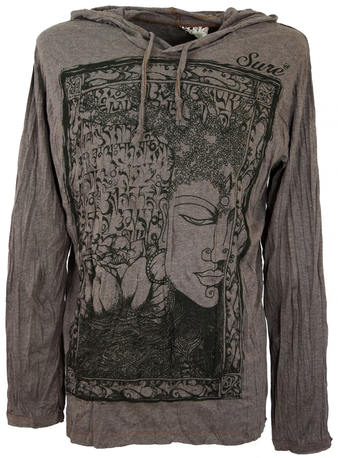 Sure Langarmshirt, Kapuzenshirt Mantra Buddha - Taupe 3 Sure Langarmshirt, Kapuzenshirt Mantra Buddha - Taupe