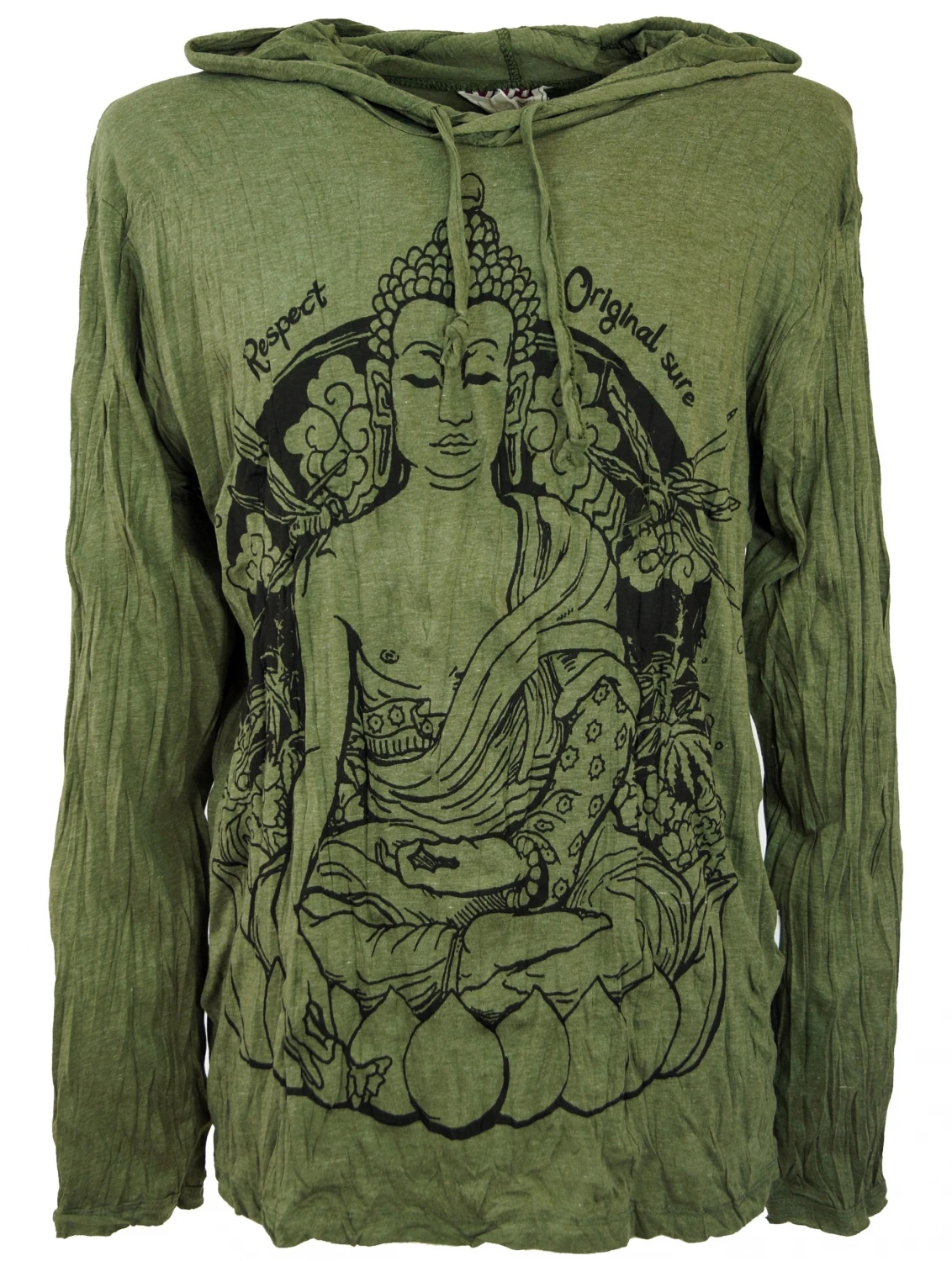 Sure Langarmshirt, Kapuzenshirt Meditation Buddha - Olive 3 Sure Langarmshirt, Kapuzenshirt Meditation Buddha - Olive