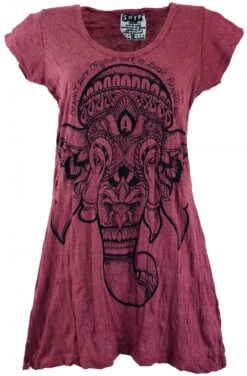 Sure Long Shirt, Minikleid Ganesha - Bordeaux