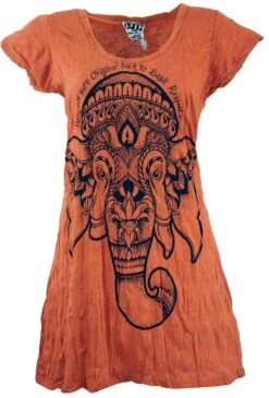 Sure Long Shirt, Minikleid Ganesha - Rostorange