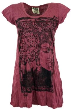 Sure Long Shirt, Minikleid Mantra Buddha - Bordeaux