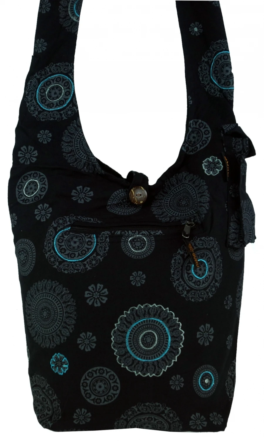 Sadhu Bag, Goa Tasche, Schulterbeutel - Schwarz - 35x35x15 Cm 4 Sadhu Bag, Goa Tasche, Schulterbeutel - Schwarz - 35x35x15 Cm – Bild 2