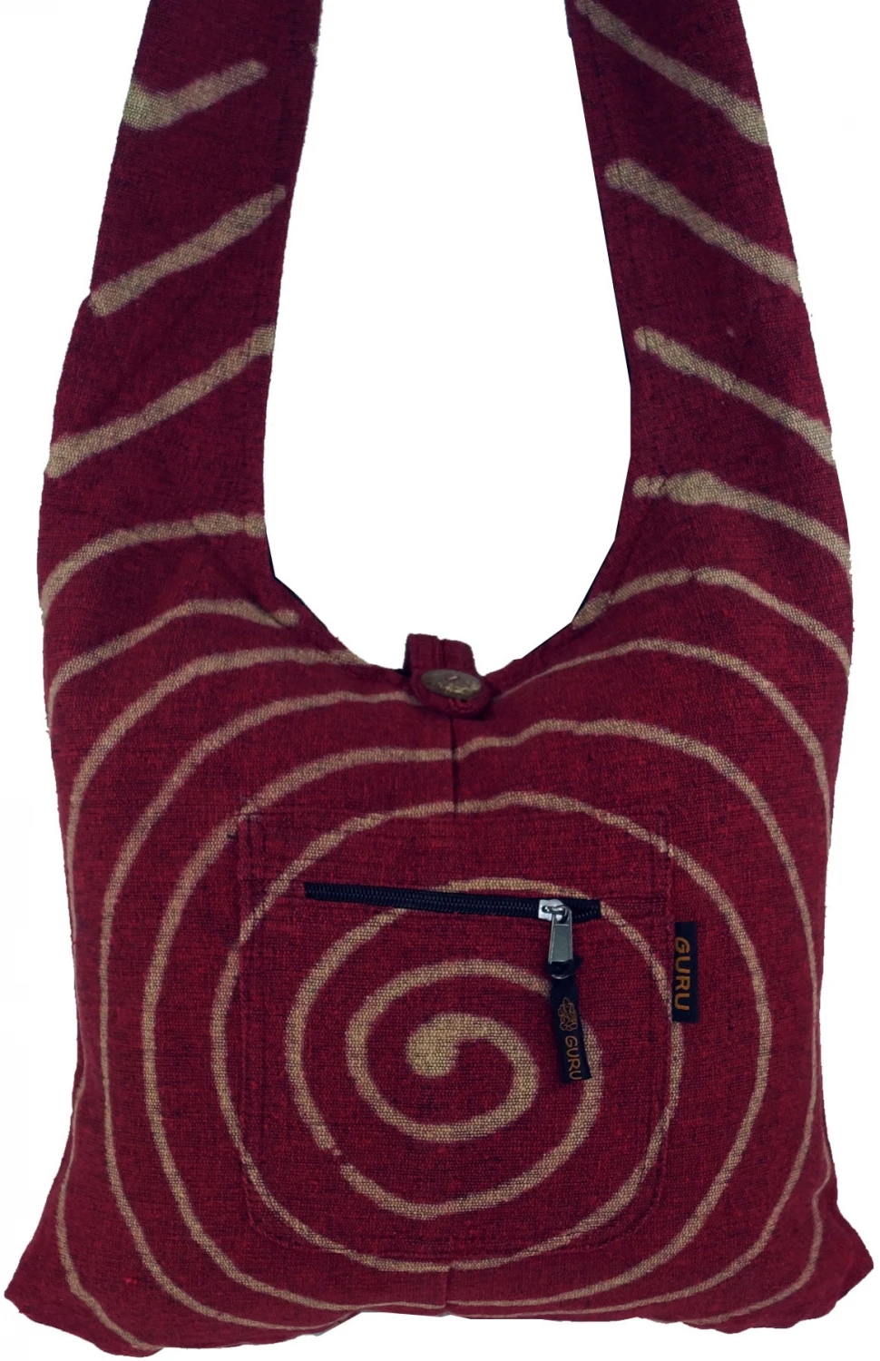 Sadhu Bag Mit Batik - Spirale; Große Boho Schultertasche, Schulterbeutel - Rot - 35x40x10 Cm 4 Sadhu Bag Mit Batik - Spirale; Große Boho Schultertasche, Schulterbeutel - Rot - 35x40x10 Cm – Bild 2