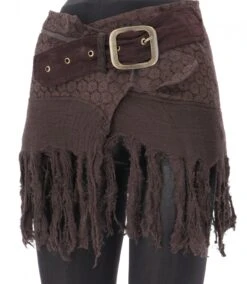 Goa Minirock, Wickelrock, Tribal Cacheur, Hüftschmeichler, Fransenrock - Braun -Modebekleidungsgeschäft t 20 04 avillage trader 2021 12