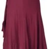 Leichter Wickelrock, Boho Sommerrock - Bordeauxrot -Modebekleidungsgeschäft t 3 20 kashi 1 2020 53