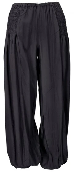 Luftige Muckhose, Boho Pluderhose, Pumphose - Schwarz